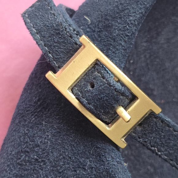 Bella-Vita Blue Suede Flats 8 Wide - Picture 7 of 8